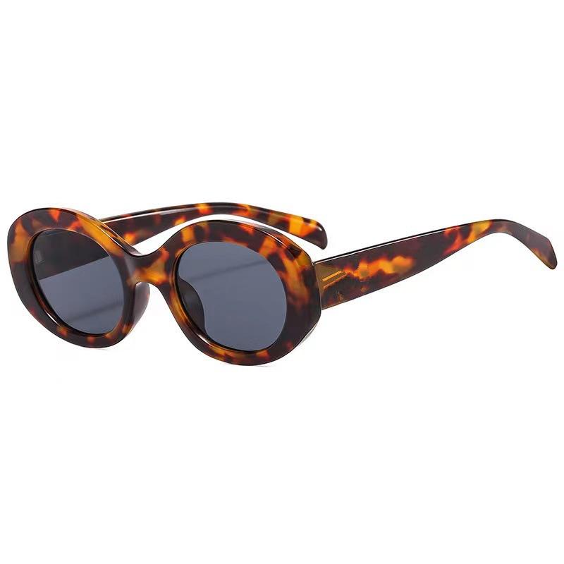 Arc de Triomphe Oval Metal Sunglasses: Women's Fashionable Street Style Sunshade Glasses