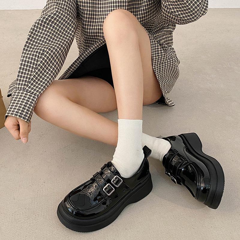 Simple Round-toed Versatile New Thick-soled Single Shoes