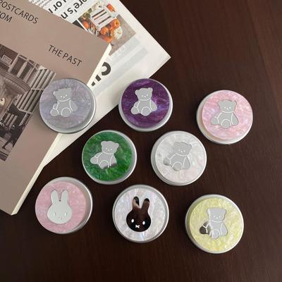 MagSafe Magnetic Cartoon Bear Rabbit Mirror Stand with Super Strong Adsorption and Retractable Airbag for Desktop Use