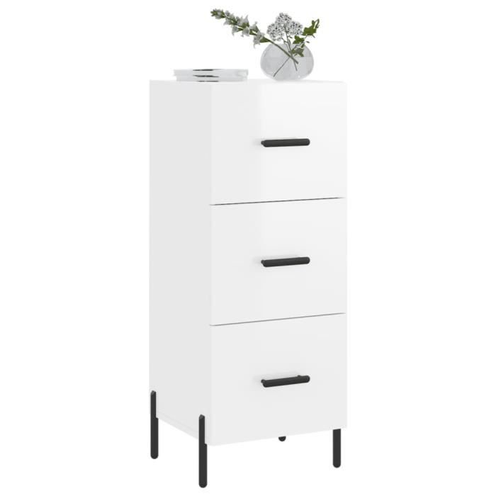VidaXL Buffet White Glossy 34.5x34x90 Cm Engineered Wood 828614
