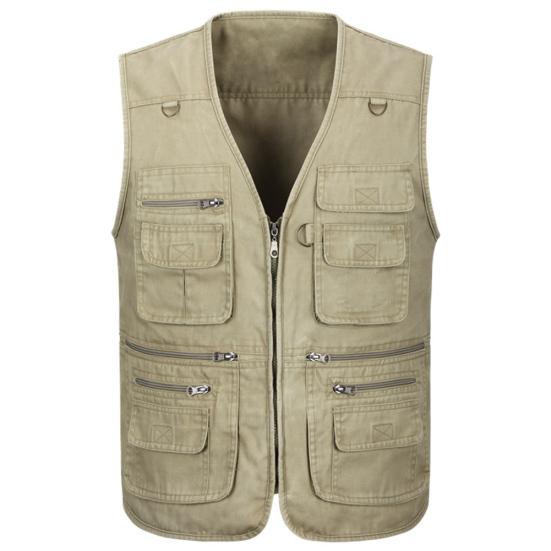 Men Multi Pockets Waistcoat Vest Outdoor Travel Fishing Photography Gilet Jacket