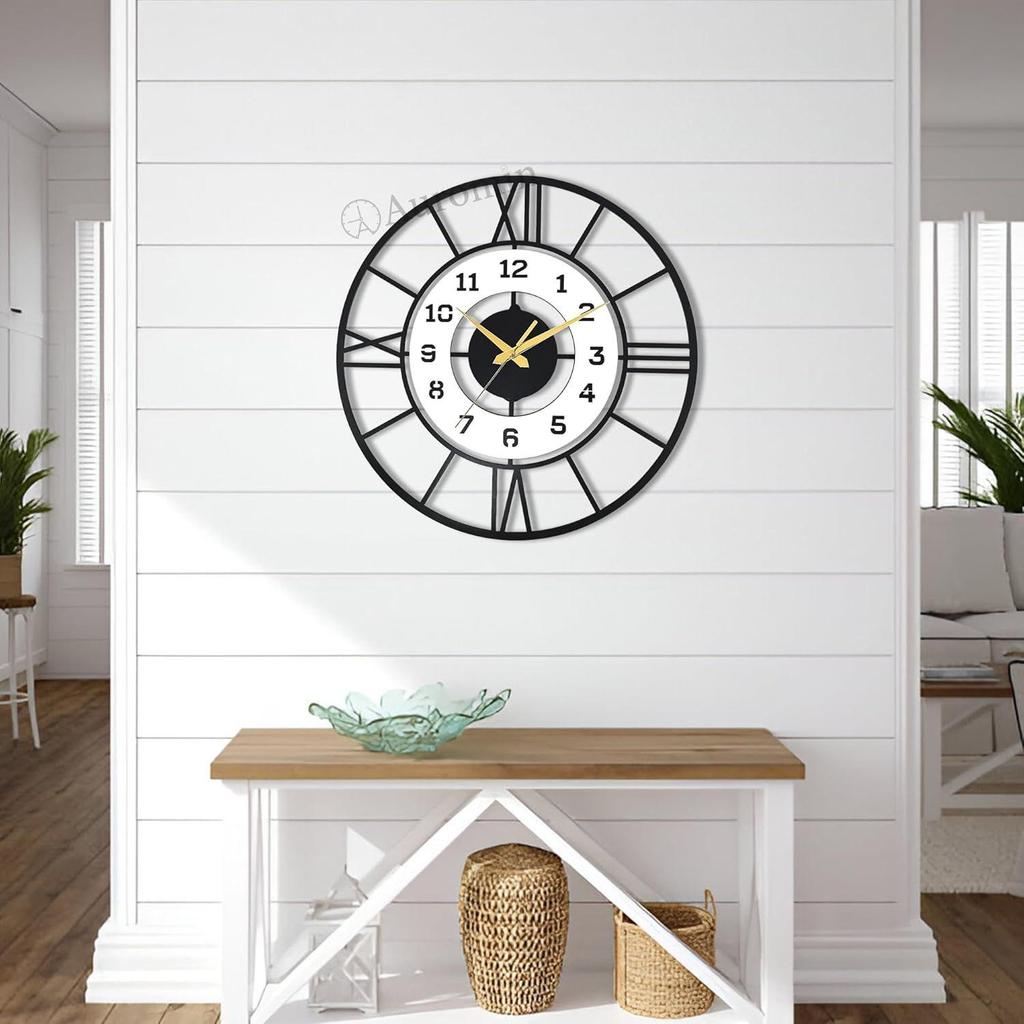 Antique Silent Wall Watch for Bedroom, Drawing Room, Office, Kitchen, House and Hall | Fancy Stylish Latest Large Wallclocks for Home Décor