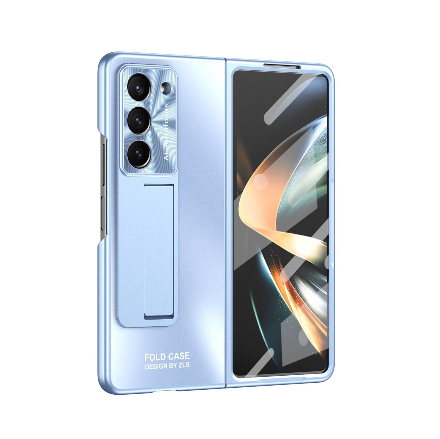 

Чехол из матового пластика, тонкий держатель для ручек, защитная пленка-подставка для Samsung Galaxy Fold 6, 5, 4, 3, чехол-подставка с держателем Fold 3 Only Case(No Pen) небесно-голубой