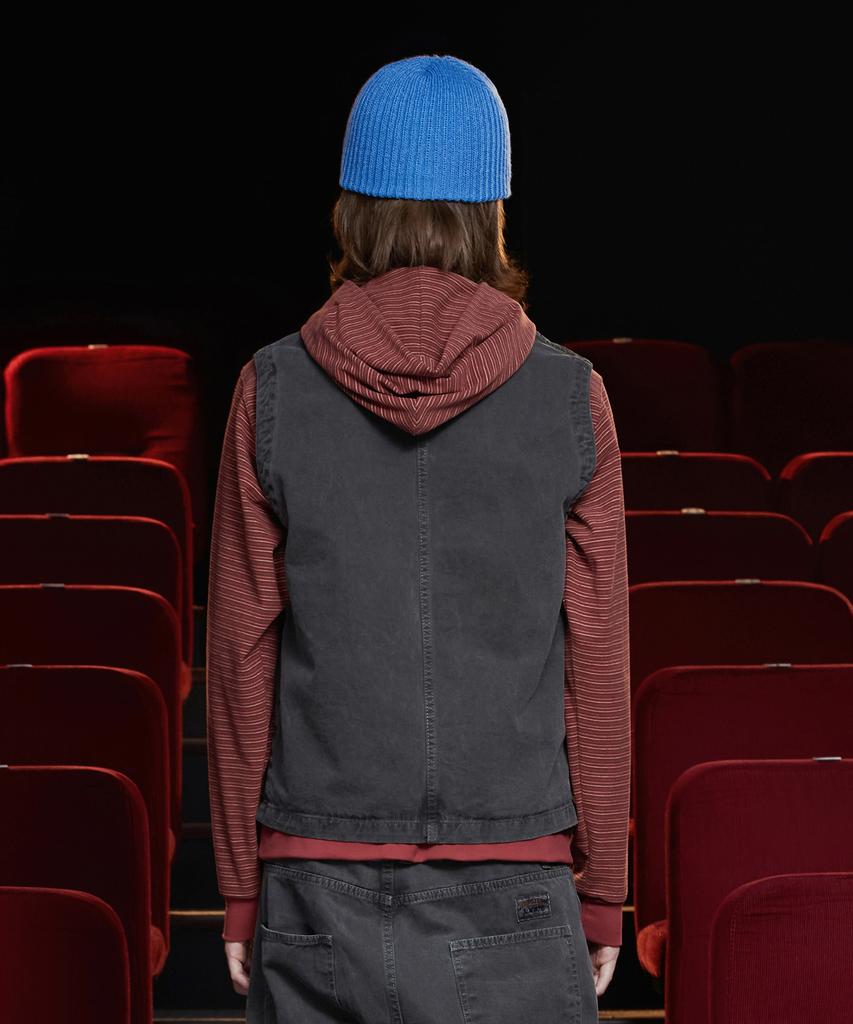 Unalloyed Dyed Zip-Up Cargo Vest / Charcoal