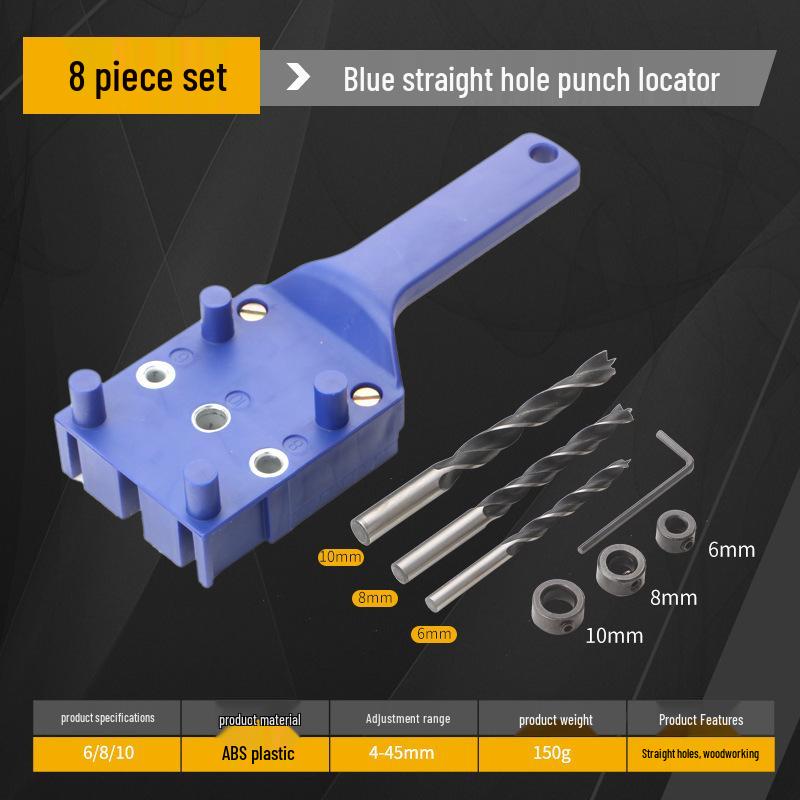Wooden Board Drilling Locator: Straight & Round Hole Punch for DIY Wood Tenon Splicing