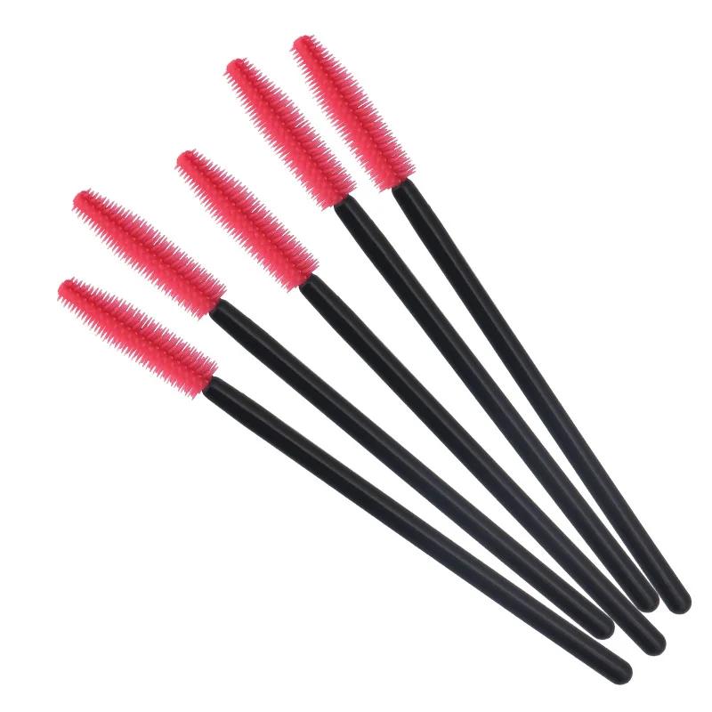 HOT 50 pcs Disposable Stick Applicator Eye Lash Makeup Brush Eyelash Extension Makeup Tools Silicone Eyelashes Brushes Mascara