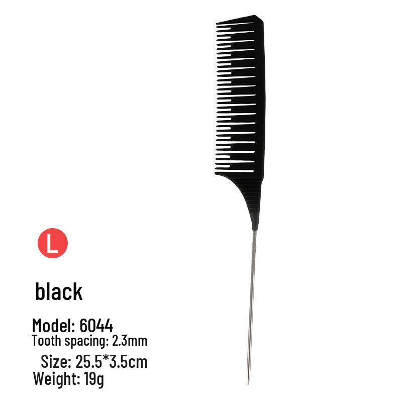 Barber Shop Sectioning & Dyeing Highlight Comb Set - Steel Needle and Fine Teeth, Heat-Resistant, Pointed Tail