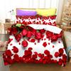 Red Rose Duvet Cover Set Flower 3D Passionate Rose Romantic Bedding Set For Woman Double Queen King Size Polyester Quilt Cover