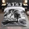 Black White Sketch Wild Wolf 3D Printed Duvet Cover Soft Comfortable Bedding Set Wildlife Nature Style Quilt Cover Pillowcases