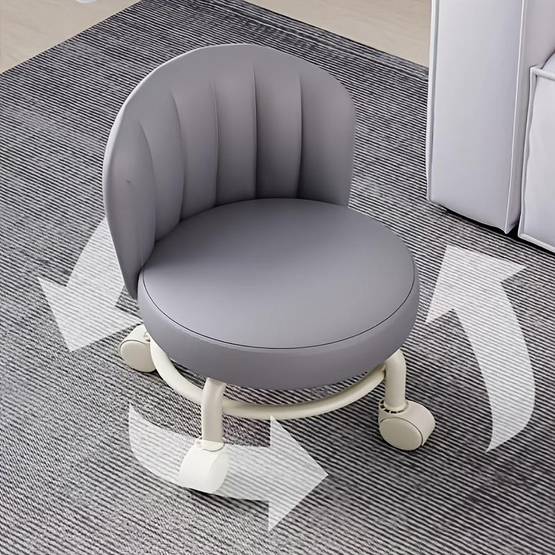 Rolling Stool with 360° Swivel Casters - Shoe Change Stool with Low Sitting Design,Comfortable Height, Durable Frame