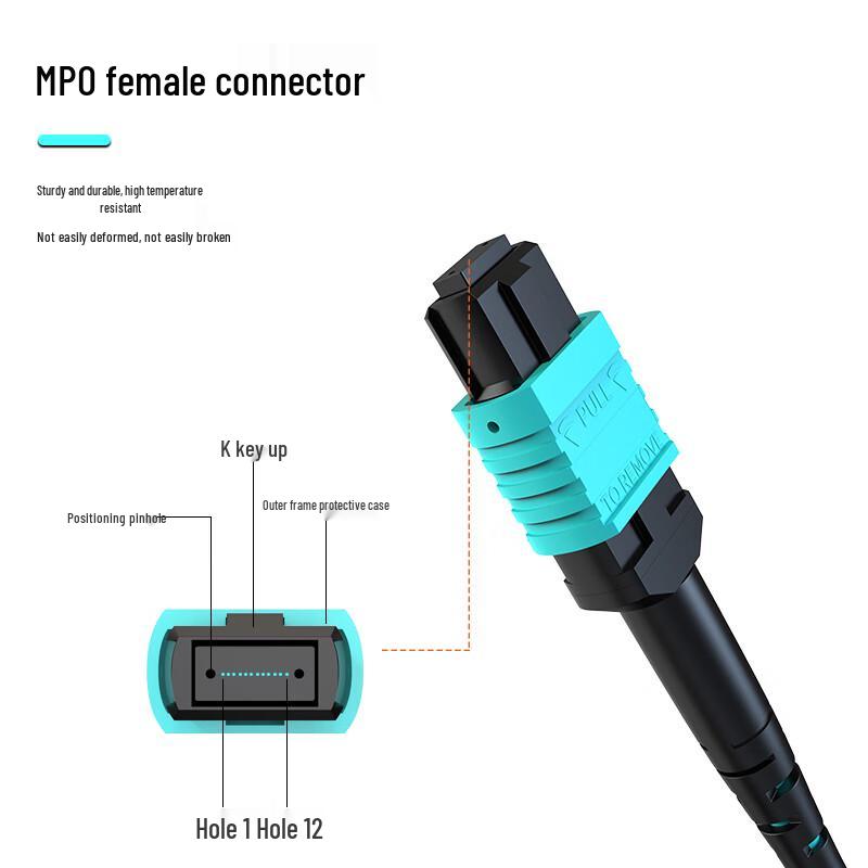 DASUNLIGHT MPO-MPO 12-Core OM3 Multimode Fiber Optic Patch Cable