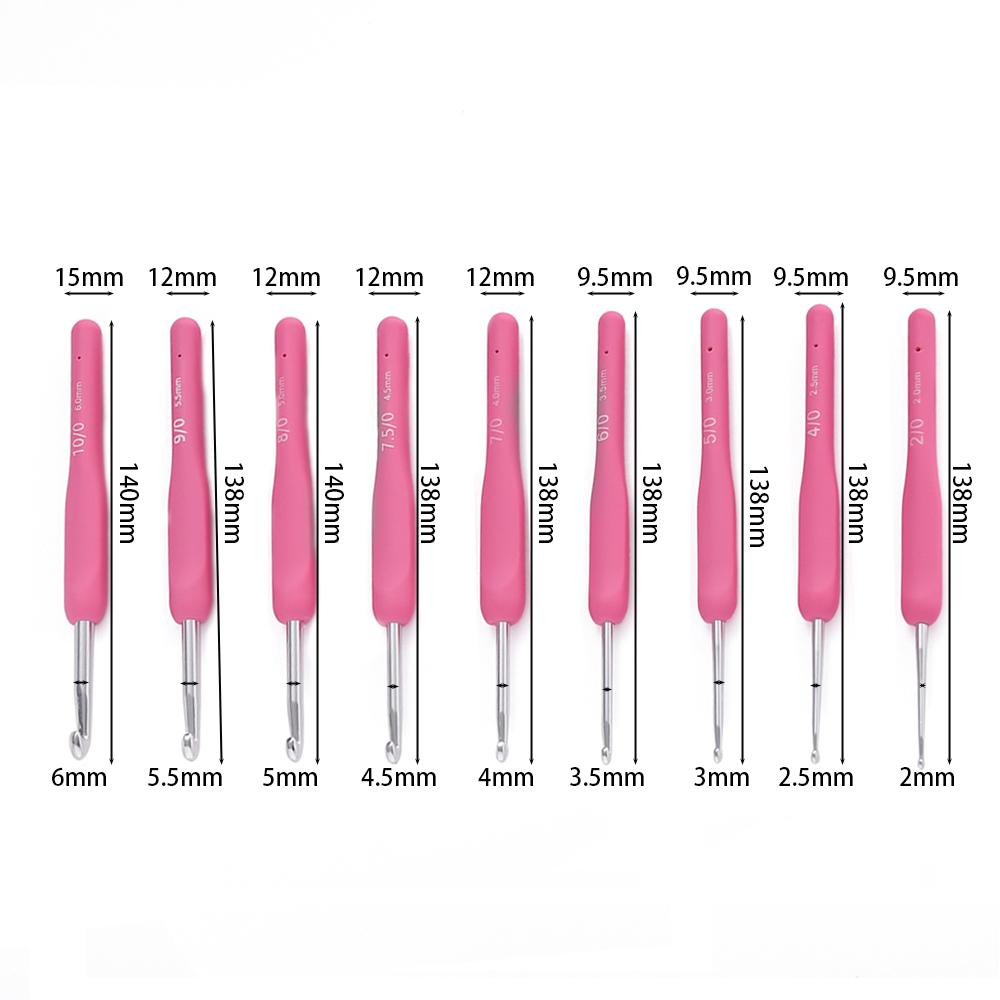 1Pc Crochet Hooks Hand Knitted Crochet Colorful Rubber Handle Knitting Ergonomics Handle Diy  Jewelry Making Crochet
