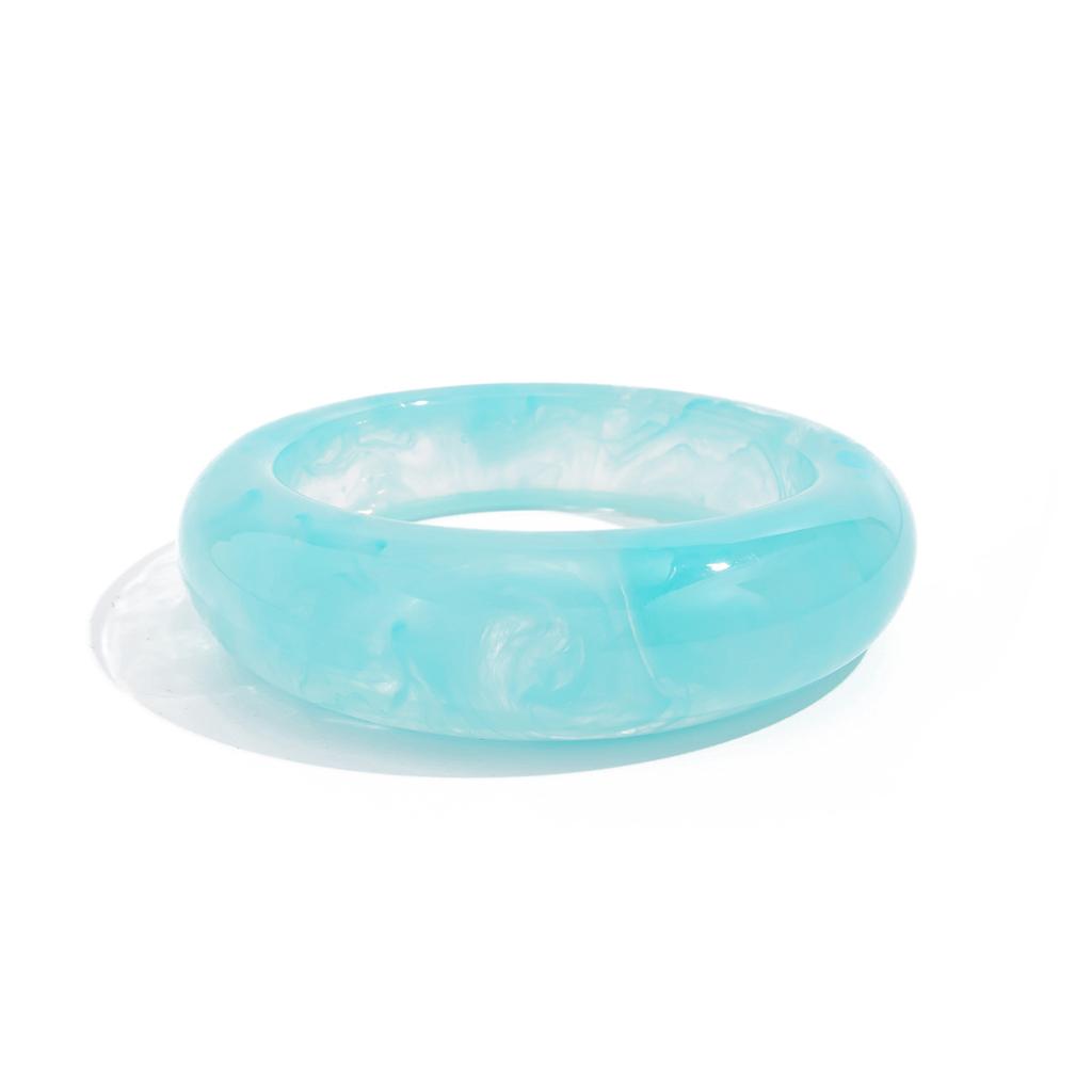 Fashion Fresh Gradient Texture Resin Bracelet Geometric Irregular Alloy Bangle for Women