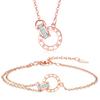Romantic Elegant Roman Numeral Ring Necklace Bracelet Set Women'S Premium Versatile Clavicle Chain Love Hand Jewelry