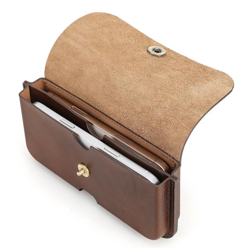 Black Angel Italian Leather Waist Pack for 6.9-inch Phones