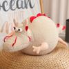 Cute Cartoon Chubby Dragon Plush Throw Pillow Toy Anime Stuffed Animals Round Fat Dragon Plushies Cushion Doll for Home Decor