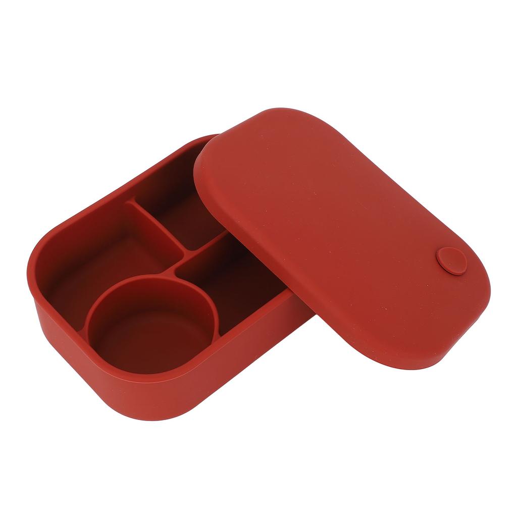Lunch Box Food Grade Silicone Vent Design 4 Compartments Food Storage Snack Container for Home