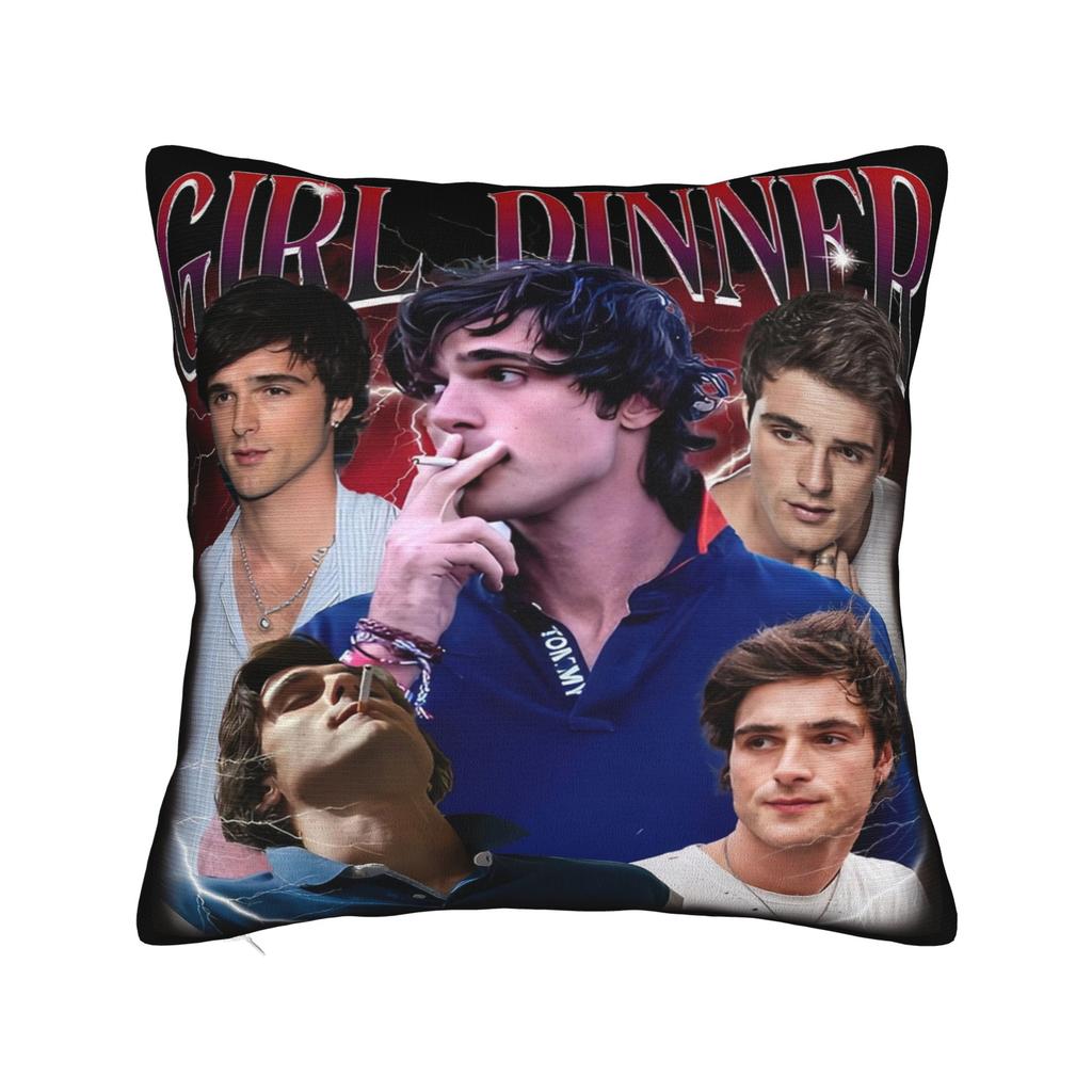 Vintage Jacob Elordi Australian Actor Pillow Cover Novelty Pillow Case For Chair Sofa Home Decor Comfy Pillowcases Birthday Gift