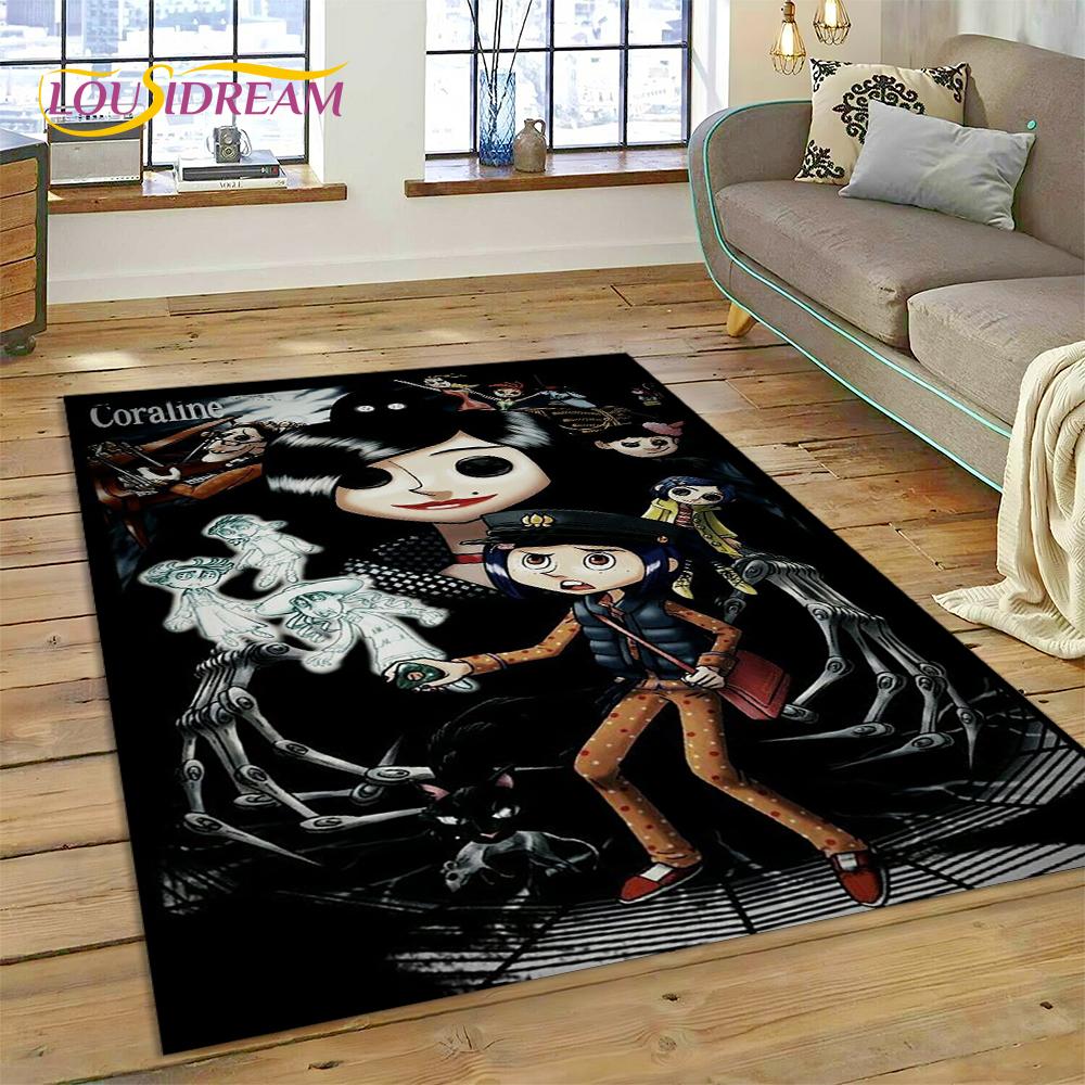 27 Style Coraline Secret Door Cartoon Horror Carpet Rug for Bedroom Living Room Home Sofa Decoration,kids Large Decor Floor Mat