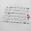 Emblema Metálico 3D para Coche con Pegatinas de Letras y Números en Cursiva