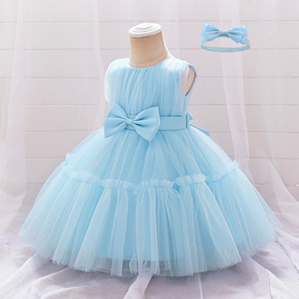 Vestido de Princesa de Malla para Niños 2025: Vestido Tutú Infantil para Primer Cumpleaños o Boda