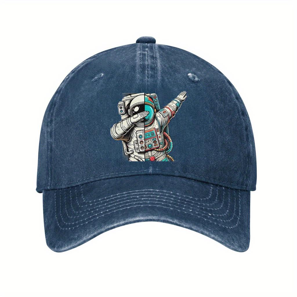 Dabbing Astronaut Baseball Cap Unisex Cotton Adjustable Dad Hat Space Graphic Casual Sun Protection
