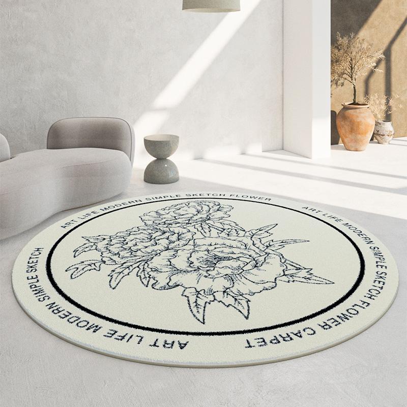 Soft Round Imitation Cashmere Carpets Modern Decoration Living Room Sofas Rugs Simple Home Bedroom Carpet Large Area Lounge Rug