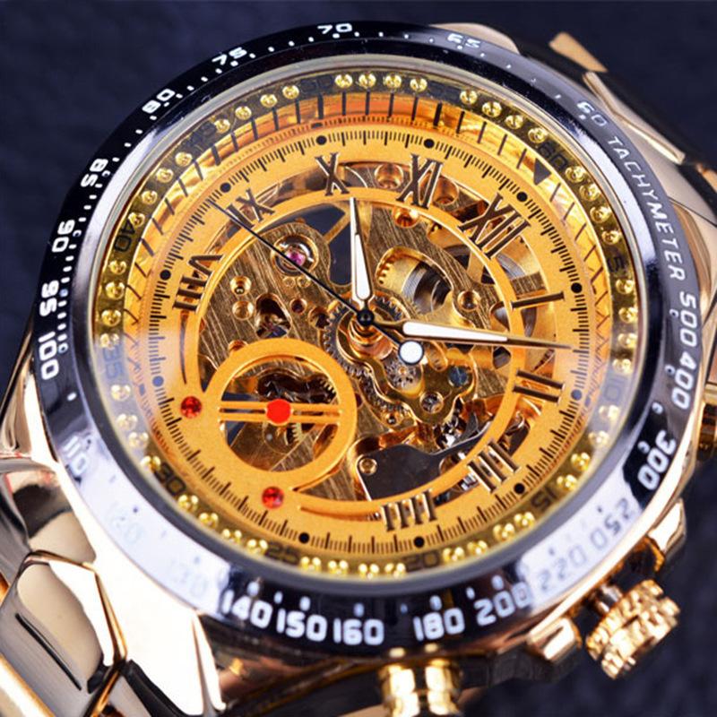 Fully Automatic Mechanical Men S Decoration Fashion Watch Steel Belt Hollow Mechanical Watch Universal