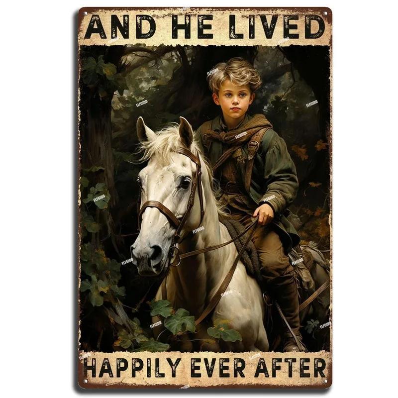 Metal Tin Signs Wild West Cowboys Wall Decoration Plaque Vintage Art Poster Iron Painting for Man Cave Home Cafe Garden Club Bar