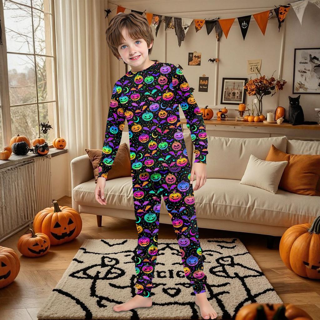 Family Matching Print Sets Pajamas Loungewear Outfits Family Matching Long Sleeve Tops+Pants Set