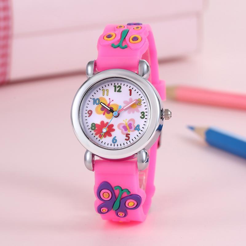 Wasserdichte Cartoon-Quarz-Kinderuhr mit PVC-Armband für Spiel und Schulgebrauch