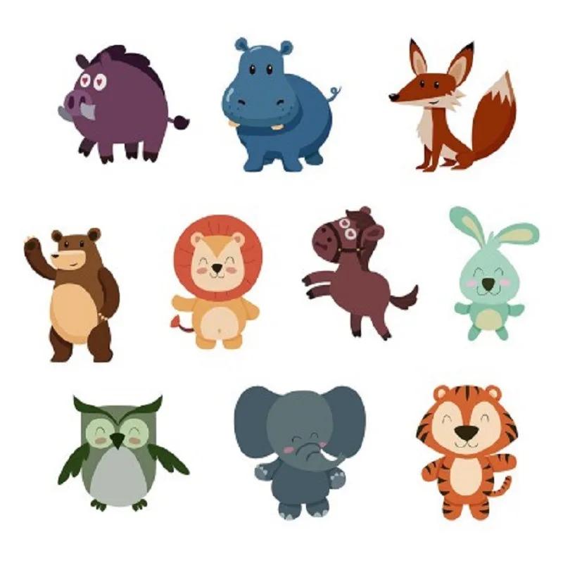 10pcs-Animals Pattern Bathroom Bathtub None Slip Stickers Staircase Floor Mat Kids Room Self-adhesive Anti-skid Sticker