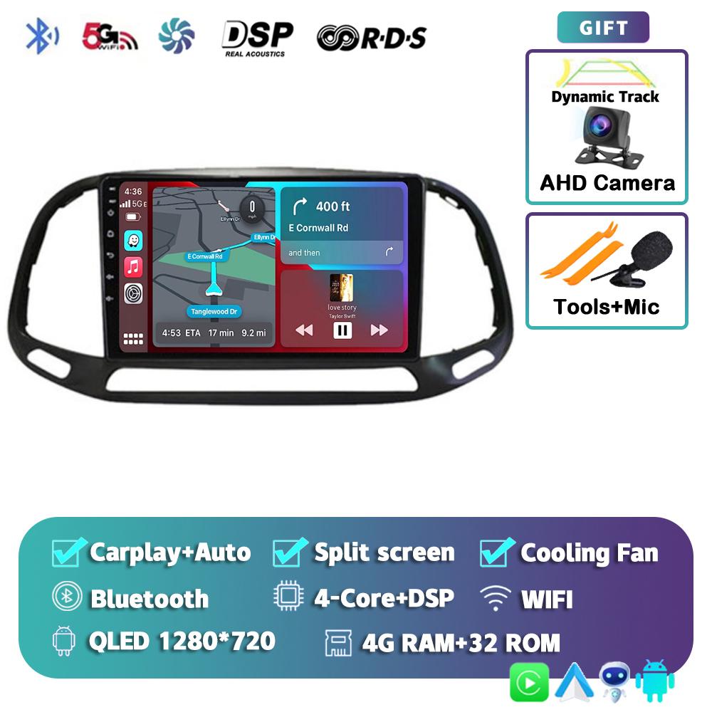 Android 14 Carplay Auto Car Radio For Fiat Doblo 2015 2016 2017 2018 2019 Multimedia GPS Video Player Navigation Stereo 2din DVD