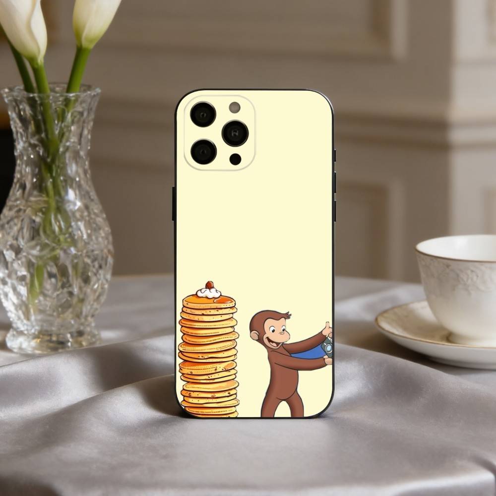 M-Mokey C-Curious-S G-Georges Phone Case For iPhone 17,16,15,14,13,12,11 Plus,Pro Max,XS,Soft Silicone Black Cover