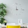 3D Mirror Wall Clock 3D Large Frameless Wall Clock Digital Clock Wall Stickers Silent Clock For Home Living Room Office Wall