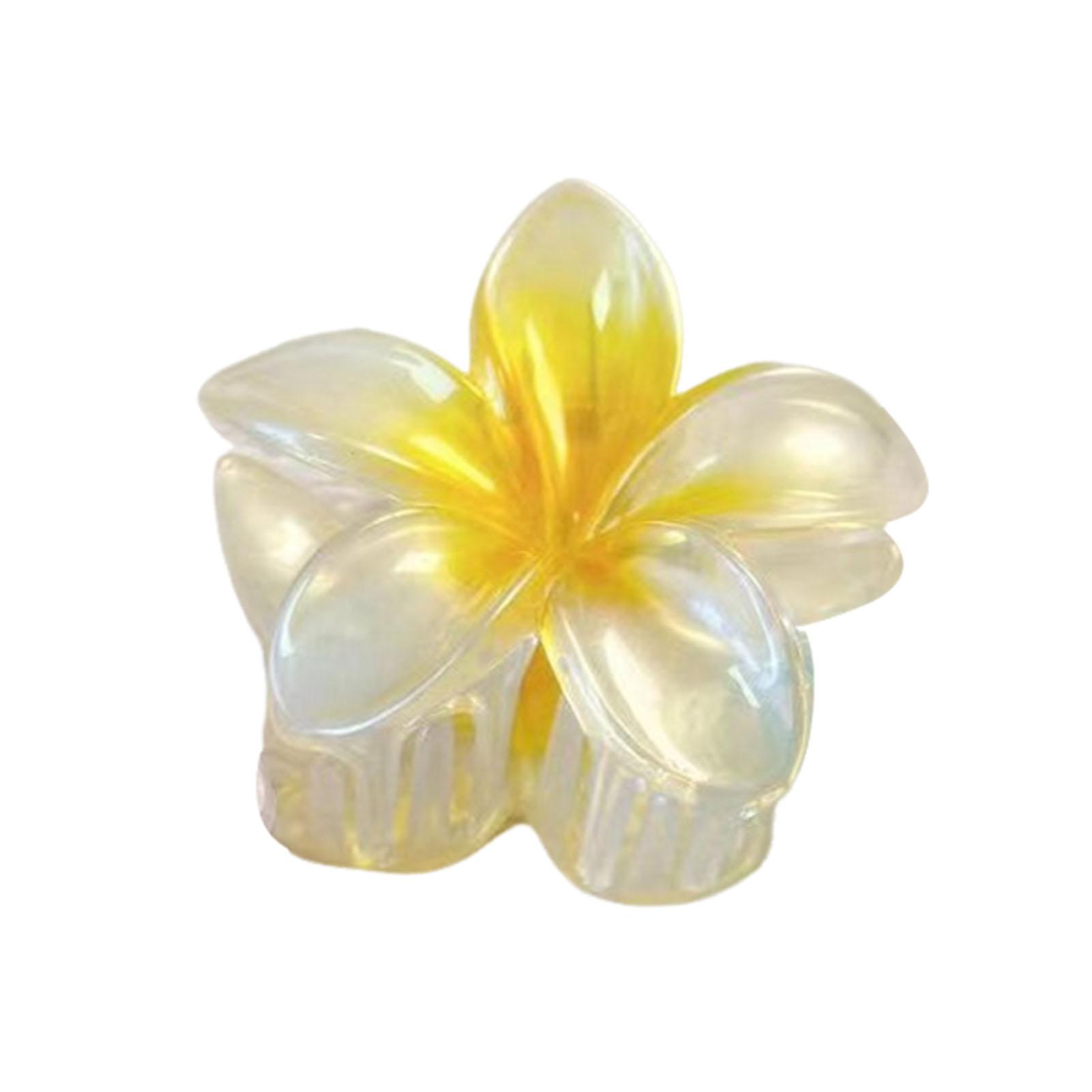 

Женская летняя заколка для волос ярких цветов в форме цветка, маленькая заколка в виде акулы, заколка для волос на спине, аксессуары для волос с когтями для душа жёлтый