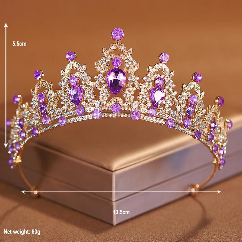 Bridal Headwear Green-Colour Women's Fashion Party Crown Girl Performance Tiaras