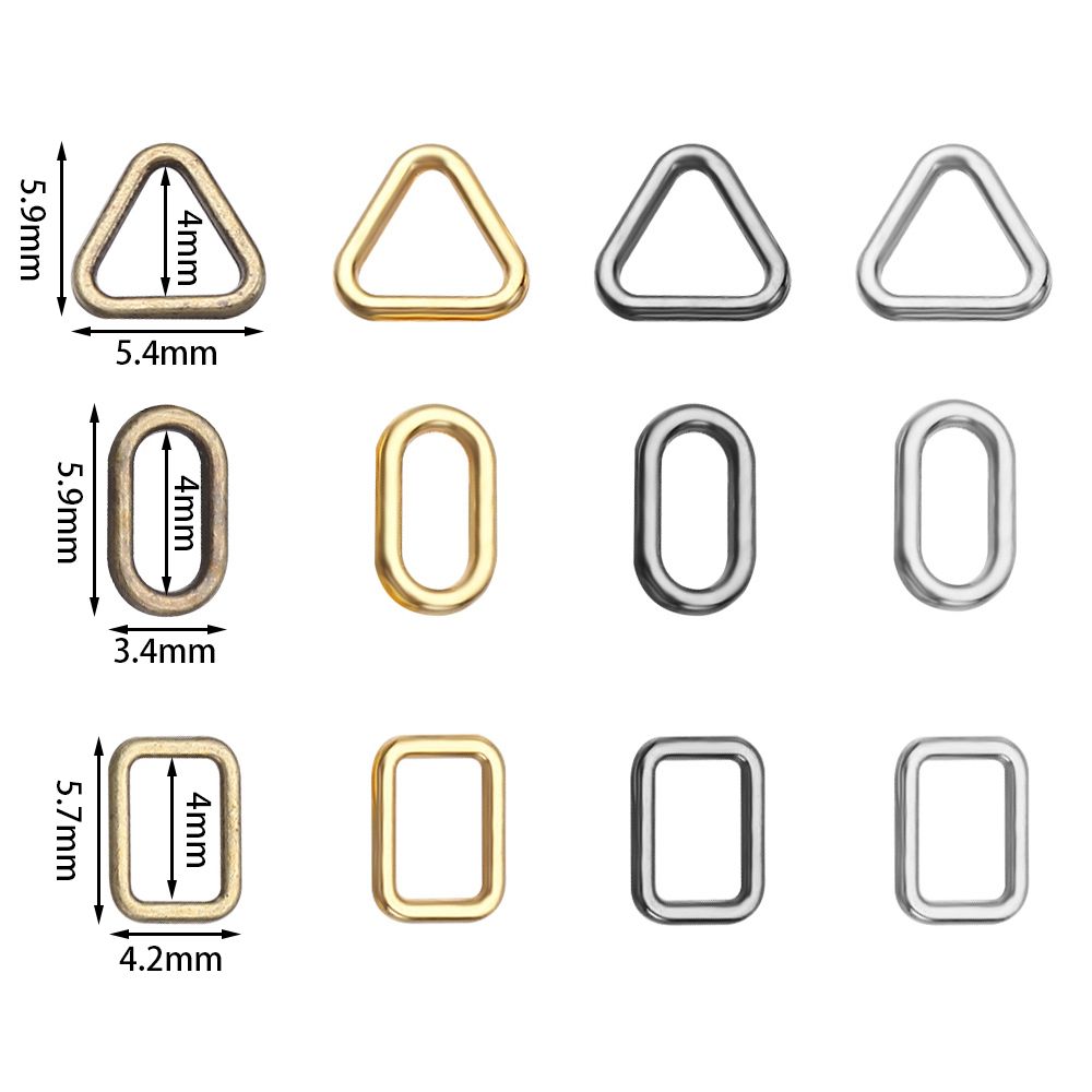 20pcs 4mm Tri-glide Mini Ultra-small Luggage Hardware Square/Triangle Buttons Diy Dolls Bag  Bag Buckle