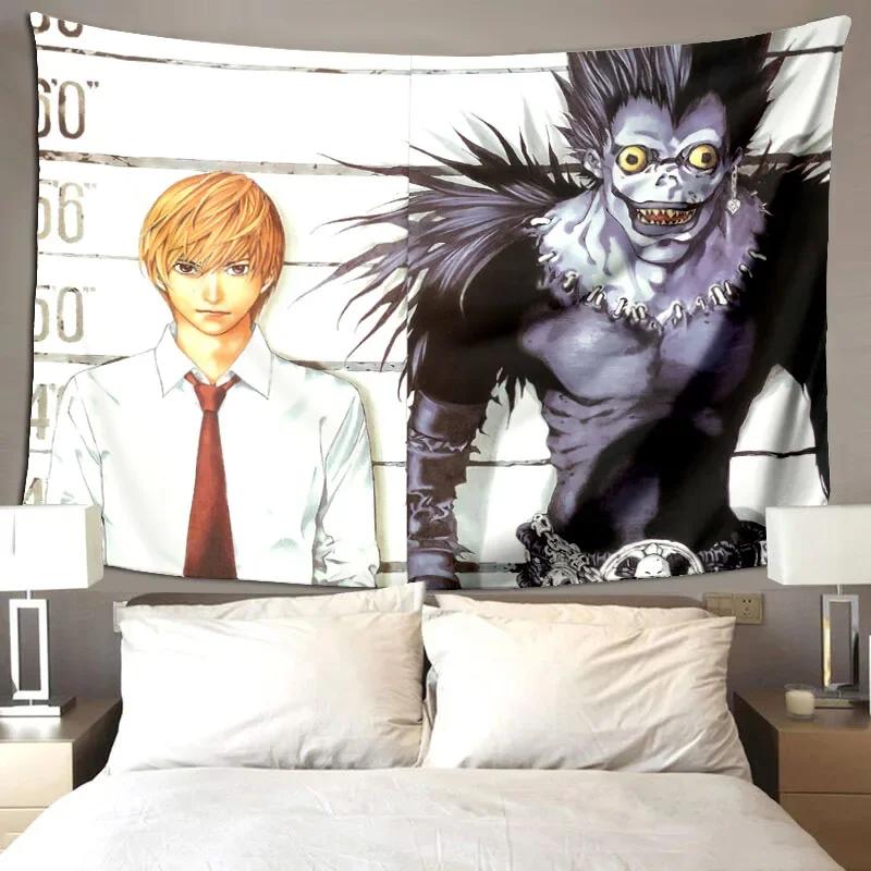 

VIKAMA AnimeThemed Tapestry Black White And Orange Contrast Design Home Decor Dormitory Styling Personalised Wall Accent 74x94cm(29x37in)