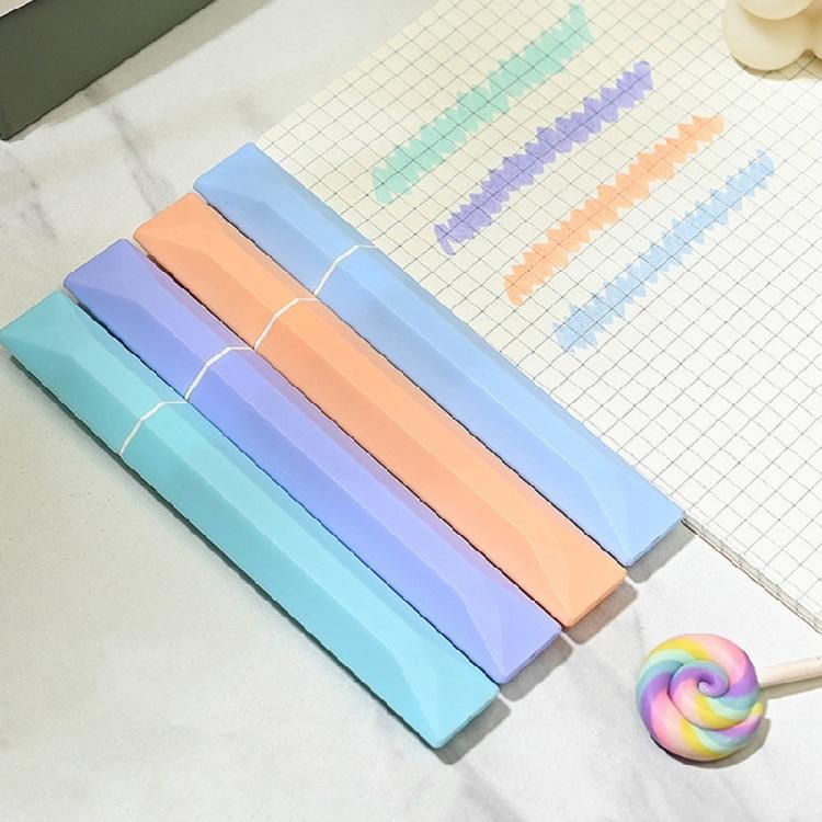 4 Pieces Ergonomic Grip Highlighter 4 Color Soft Chiseled Tip Highlighter Marker for Scrapbooking Journal Card Making
