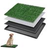 Artificial Grass Dog Pee Pad Fake Turf Pet Potty Pad with Tray Washable 3-Layer Reusable Puppy Training Mat for Indoor Outdoor Use Small Medium Dogs
