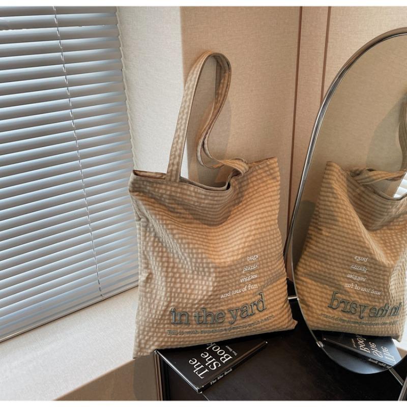 

Холщовая сумка женская большой вместимости новая летняя универсальная на плечо косметичка студентка колледж通勤 сумка-тоут хаки