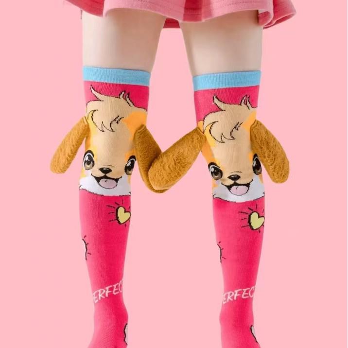 Trendy Cartoon Duck Bow Princess Socks for Girls - Children's Jewelry-Inspired Design