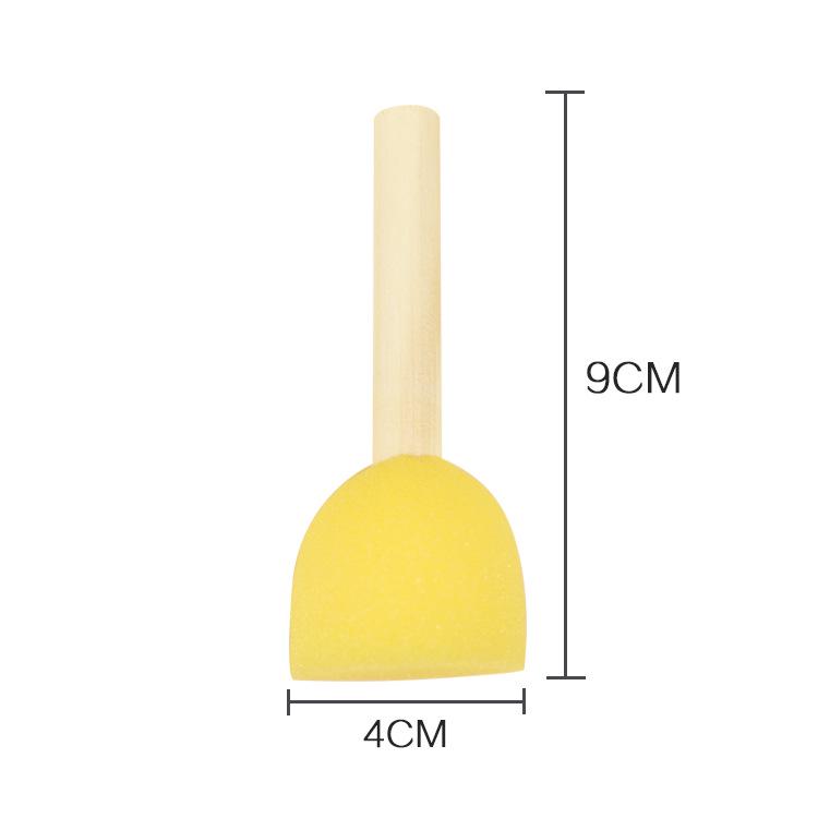 Wooden Handle Sponge Paintbrush Set for Kids - Finger Stamps & Multiple Specifications