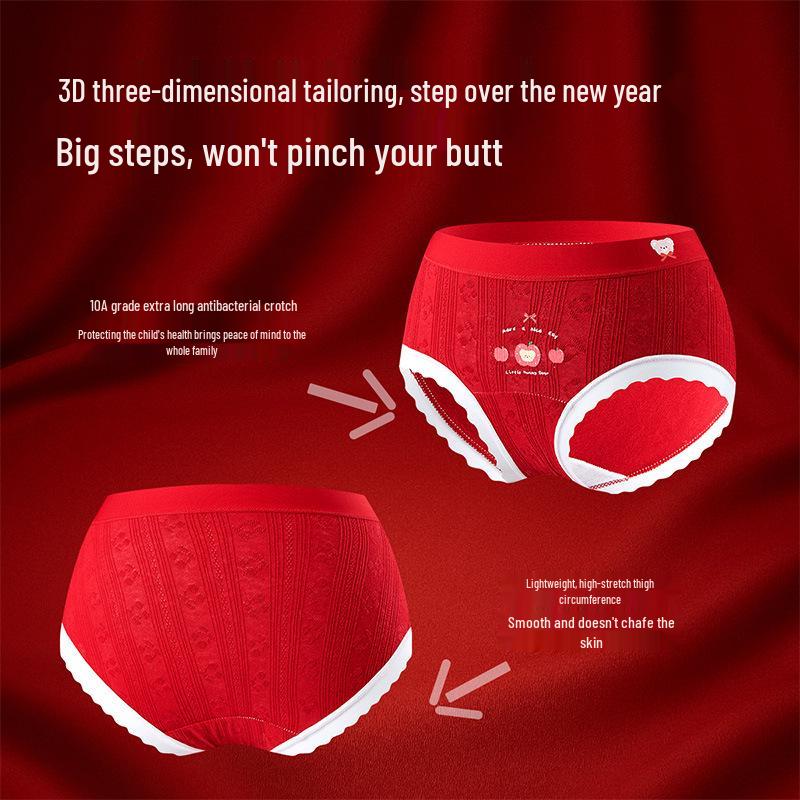 Girls' A-Class Pure Cotton Red Zodiac Underwear for Older Kids