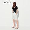 MO&Co. Women's Color-Blocked Faux Two-Piece Cropped Knitted Cardigan