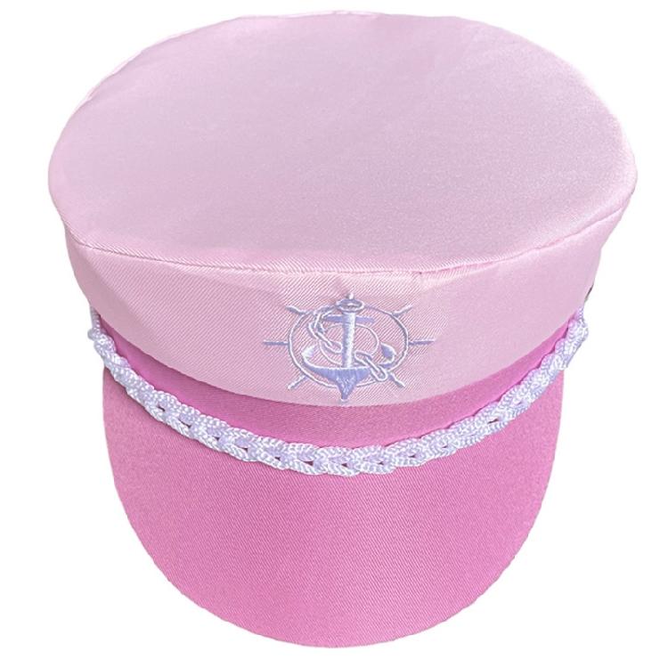 Sailor Hat Neck Scarves Women Bridal Shower Captain Costume Hat Silk Scarf 2PCS Stage Props Hat for Theme Party