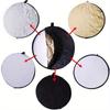 1pc Portable Five In One Reflector Kit, Featuring Semi Transparent, Silver, Gold, White, and Black Multi Disc Reflectors