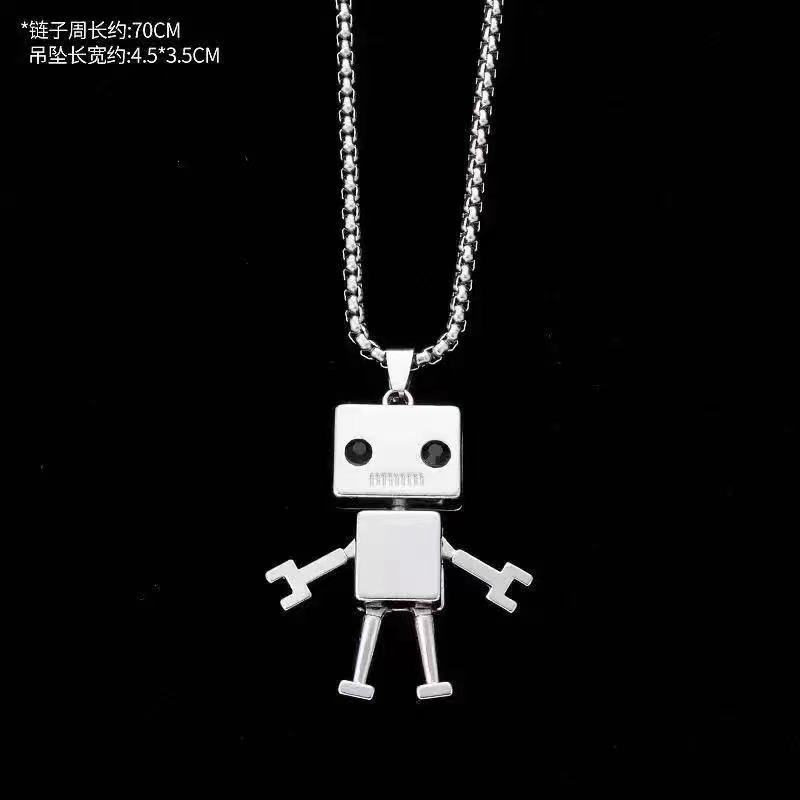New Necklace Cool Man Cartoon Robot Fashion Trendy Masculine Pendant Pendant Pendant Decoration
