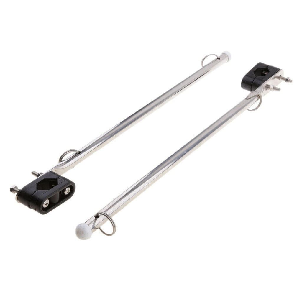 Marine Flag Pole Holder Boat Flag Pole Stainless Steel Rail Mounted Adjustable Plastic Clip Rustproof for Boat Yacht Car